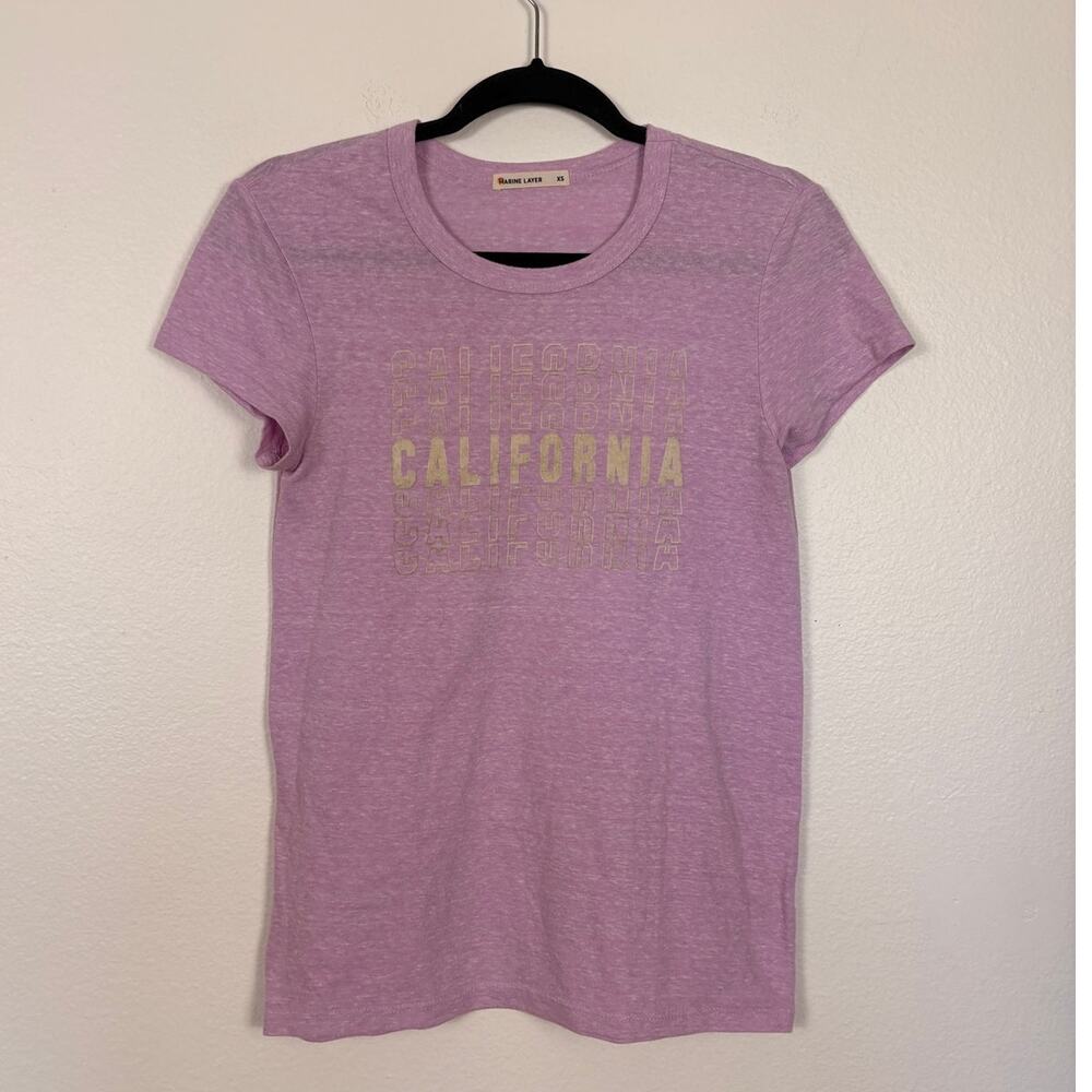 Marine Layer California Crewneck Pink Tee XS